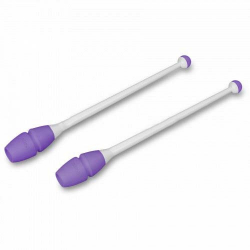 Булавы для гимнастики 45 см Indigo вставляющиеся (пластик, каучук) фиолетово-белые IN019