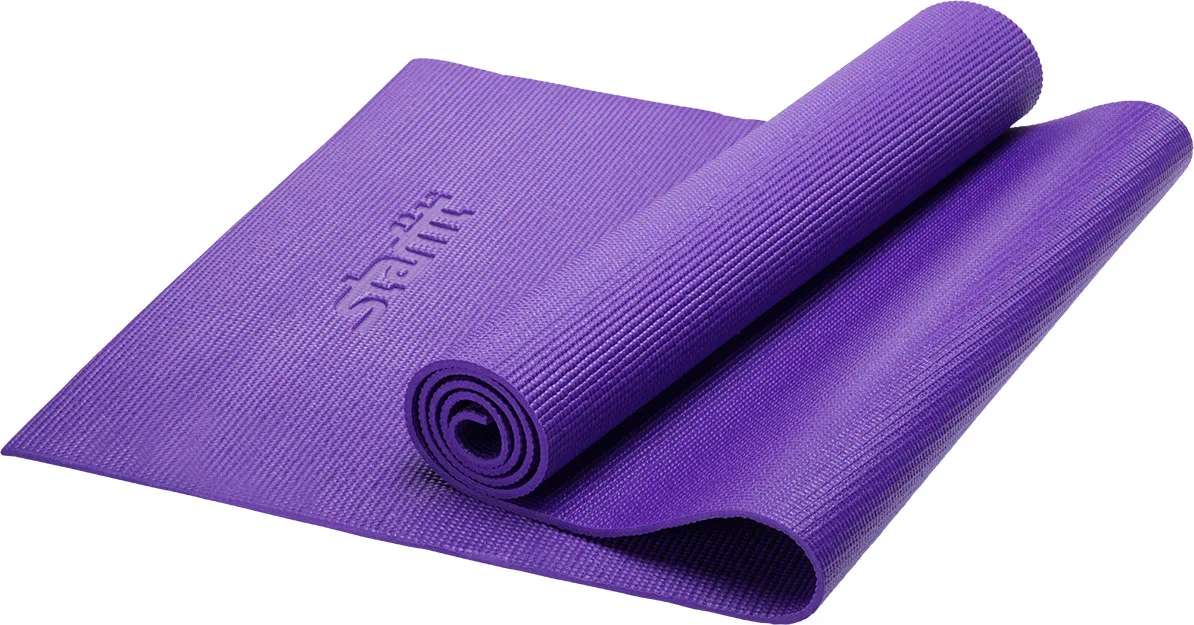 Реальное фото Коврик для йоги StarFit FM-101 PVC 173x61x0,3 см фиолетовый пастель УТ-00018897 от магазина СпортСЕ