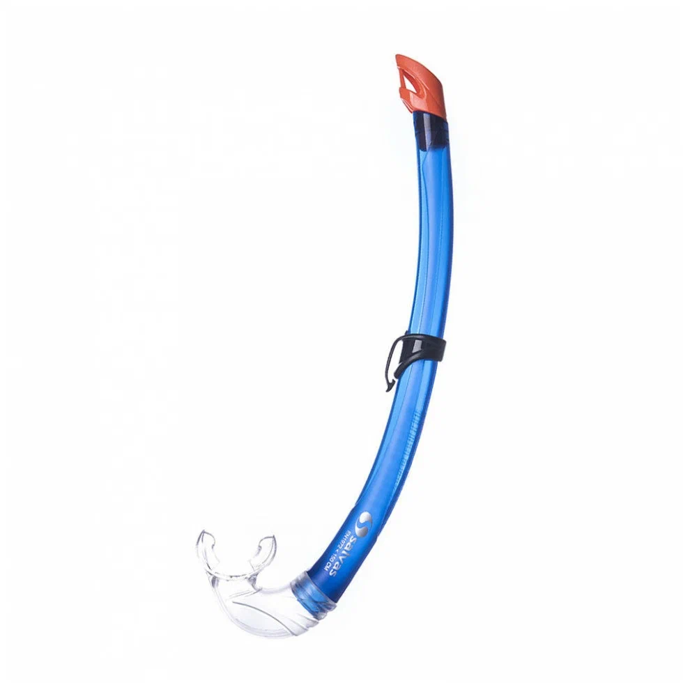 Реальное фото Трубка для плавания Salvas Flash Snorkel р.Junior синий DA301C0BBSTS от магазина СпортСЕ